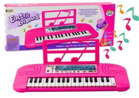 Lean Toys Elektroninis fortepijonas vaikams su 37 klavišais ir 36 melodijomis, rožinis