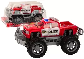 Lean Toys Raudonas visureigis policijos pikapas žaislas