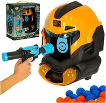 Tikslinio šaudymo roboto galvos arcade žaidimo rinkinys pistoletas + kamuoliukai