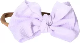 Kūdikių galvos juosta su kaspinu - šviesiai violetinė