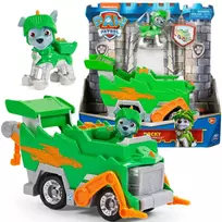 Paw Patrol 2in1 Rocky Rescue Knights Knight Crane Važiuoklė Žalia Šiukšliavežis + figūrėlė