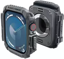 Dėklas Apple Watch 10 (46mm) Spigen Rugged Armor Dark pilka
