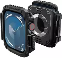 Dėklas Apple Watch 10 (46mm) Spigen Rugged Armor Matte juodas