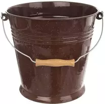 Emaliuotas kibiras maistiniam pienui, 10 l, rudas