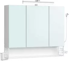 Songmics Vasagle Vonios spintelė su 3 durelėmis 16,5 x 90 x 75 cm debesų spalvos balta
