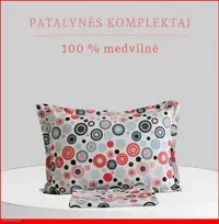 Medvilnės pagalvės užvalkalas - 70x70 cm. be užtrauktuko