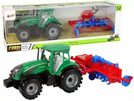 Žaislinis traktorius su priekaba Lean Toys