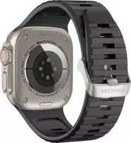 Decoded Decoded Ultra Traction – silikoninis laikrodis, skirtas Apple Watch 49/45/44/42 mm Gen 1-9 – SE (juodas)
