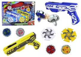 Lean Toys Mėlynas ir geltonas disko šautuvų rinkinys su šviesos efektais