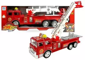 Lean Toys Raudona gaisrinė mašina su garso ir šviesos efektais