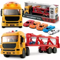 Malplay Žaislinis sunkvežimis vilkikas su 5 automobiliais, šviesa ir garsu