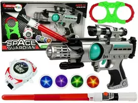 Lazerinis pistoletas su kardu ir kitais priedais