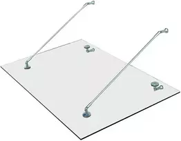 HOMCOM stogelis virš durų, stiklinis stogelis, grūdintas stiklas, 304 nerūdijantis plienas, skaidrus stiklas, 3 dydžiai (150x90 cm) (M)