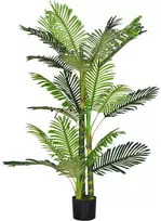 HOMCOM dirbtinė palmė Dirbtinis augalas Cemento užpildas 150 cm vidaus žalias