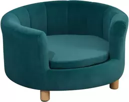 Pawhut Elegantiška sofa šunims su minkštu užvalkalu ir medinėmis kojomis, 65x64x37cm