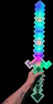 LED pikselių stiliaus žaislinis kardas - žalias