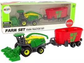 Lean Toys Žaislinis kombainas su priekaba LeanToys