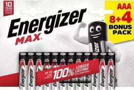 Energizer E303340900, Vienkartinės baterijos, AA, Šarminės, 1,5 V, 12 vnt., 10 metų