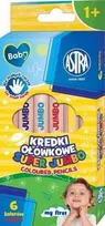 SUPER JUMBO ASTRA BABY apvalios pieštukų kreidelės - 6 spalvų