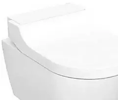 Geberit „AquaClean Tuma Comfort“ – prie sienos montuojamas dušinis unitazas: unitazo dubuo: baltas / „KeraTect“