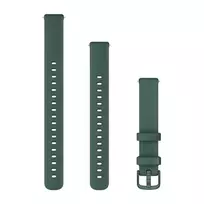 Garmin Lily 2 išmaniojo laikrodžio dirželis, 14 mm, žalios spalvos silikoninis dirželis su žalios spalvos detalėmis