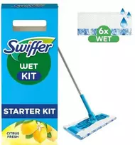 Swiffer drėgnų grindų šluosčių rinkinys 1 grindų šluostė + 6 drėgnos grindų servetėlės CITRUS FRESH