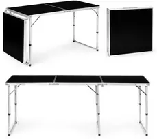 MultiGarden Turistinis stalas, sulankstomas kempingo stalas, juodas viršus, 180 x 60 cm