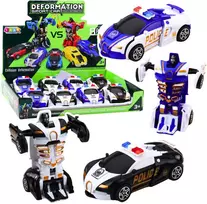Lean Toys Žaislinis automobilis-robotas 2in1 policijos sportinis