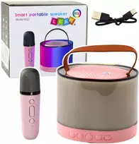 Lean Toys Karaoke kolonėlė su mikrofonu K52 rožinė