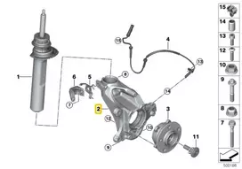 BMW Sraigės guolis, kameros korekcija, dešinysis 1 F40 F44 F45 F46 X1 F48 X2 F39 MINI F54 F60 Originalus 31216876852