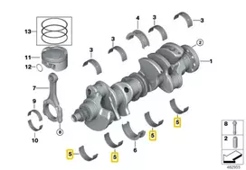BMW G30 G11 G12 G14 G15 G16 X5 G05 X6 G06 X7 G07 Violetinis Guolių Apsauga Originalus 11218606302