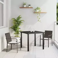 Lauko baldų komplektas Sodo valgomojo komplektas 3 pcs Ruda ir juoda PE ratanas
