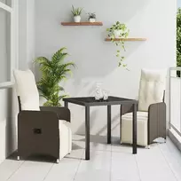 Lauko baldų komplektas Sodo valgomojo komplektas 3 pcs Ruda poliratanas