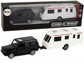 Lean Toys Juodos spalvos džipo ir kemperio rinkinys