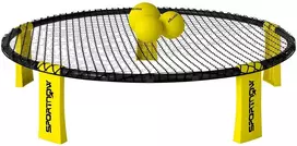 SPORTNOW Roundnet rinkinio žaidimas su tinkleliu, 3 kamuoliais, transportavimo krepšiu, kamuolio pompa, Spikeball rinkiniu sodui, paplūdimiui, parkui, viduje