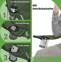 Songmics Stovyklavimo kėdžių rinkinys iš 2 dalių, sulankstomos kėdės, skirtos naudoti lauke, su porankiais