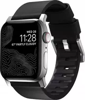 Nomad Active Strap Pro Juodas, sidabrinis - Apple Watch 49mm/46mm/45mm/44mm/42mm