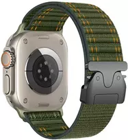 Beline Woven Nylon Diagonal Style Parachute apyrankė for Apple Watch 38/40/41mm žalios spalvos