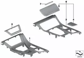 Originalus BMW hibridas F10 F11 518d apdailos peleninė aliuminio smulkiai malta 51169238092