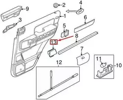 LAND ROVER RANGE ROVER L322 Galinės Dešinės Durys Peleninė FKK500040PVA NAUJA ORIGINALI
