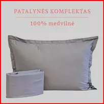 Patalynės komplektas - Antklodės užvalkalas 200x200 cm. + pagalvės užvalkalai 50x70 cm. (2 vnt.)
