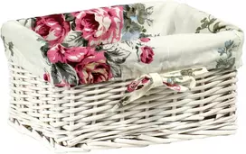 Home4You Pintinė MAX-5 24x18xH12 cm, pinta, spalva: balta, su audiniu