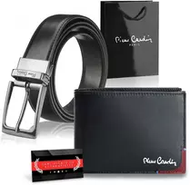 Dovanų rinkinys vyrams: odinė piniginė Pierre Cardin RFID, odinis diržas 75TILAK8806