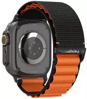 Spigen WBF1 Strap for Apple Watch 44 / 45 / 46 / 49 mm – juodos spalvos ir oranžinės spalvos