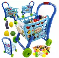 Žaislinis pirkinių vežimėlis su pirkiniais "Supermarket" 3in1