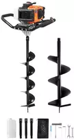 Benzininis žemės grąžtas 52cc 1450W, 150mm/250mm grąžtai, prailgintuvas, grunto gręžtuvas, sodo grąžtas