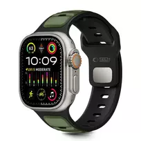 Tech-Protect IconBir Line apyrankė skirta Apple Watch 44 / 45 / 46 / 49 mm – juodos spalvos ir žalios spalvos