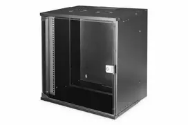 Digitus Spinta jungiama į tinklą wisząca 19" 12u, soho pro 595 x 540 x 400 mm, drzwi szyba, juoda, niezłożona, 60kg