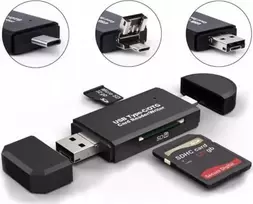 Skaitytuvas Zenwire SD kortelių skaitytuvas 5 viename „Micro USB“ atmintinė USB-C OTG