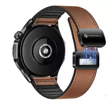 Dirželis „Samsung Galaxy Watch Forcell F-Design FS20“ magnetiniam eko odos 20 mm rudam laikrodžiui